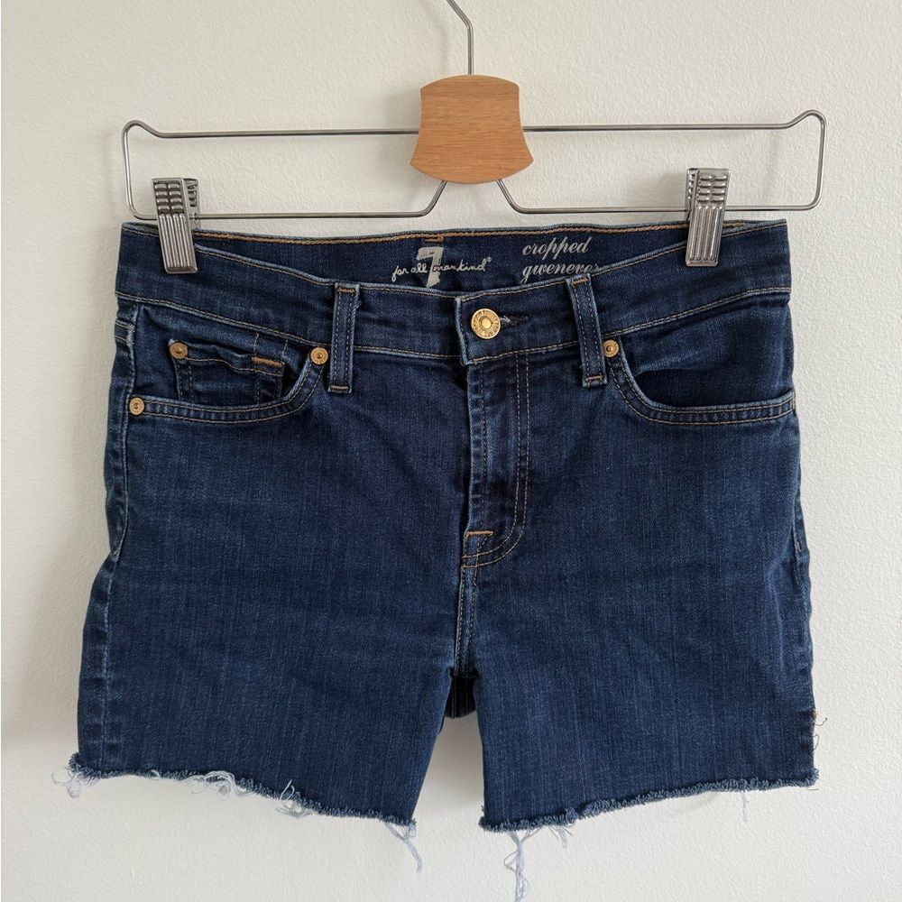 7 For All Mankind Cropped Genevere Jean Shorts